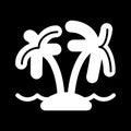 Vector single palm tree silhouette icon isolated Royalty Free Stock Photo