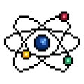 Vector Single Pixel Art Atomy Icon Royalty Free Stock Photo
