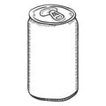Vector Single Sketch Blank Beer Can Royalty Free Stock Photo