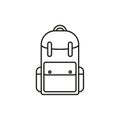 Vector Single Sketch Casual Backpack. Isolated Background.