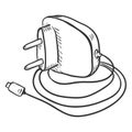 Vector Single Sketch Charger for Mobile Phones Royalty Free Stock Photo
