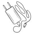 Vector Single Sketch Charger for Mobile Phones Royalty Free Stock Photo