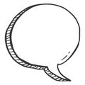 Vector Single Sketch Comics Speech Bubble. Comix Balloon