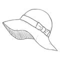 Vector Single Sketch Elegance Women Hat