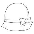 Vector Single Sketch Elegance Women Hat Royalty Free Stock Photo