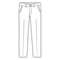 Vector Sketch Illustration - Classic Mens Trousers on White Background