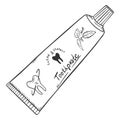 Vector Single Sketch Illustration - Tube of Toothpaste