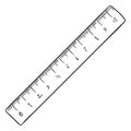 Vector Single Sketch Ruler Royalty Free Stock Photo