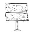 Vector Single Sketch Signpost Royalty Free Stock Photo