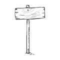 Vector Single Sketch Signpost Royalty Free Stock Photo