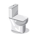 A vector isolated toilet with square cover on a white background