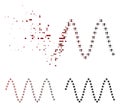 Shredded Pixel Halftone Sinusoid Waves Icon