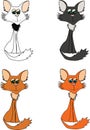 Vector a sitting cartoon cats. Cat Set.