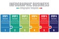 Vector Six 6 steps, Six 6 option puzzle box messenger style timeline infographic template. Business concept Royalty Free Stock Photo