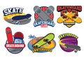 Skateboard badge design set