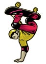 Skater doing hand stand trick skateboard Royalty Free Stock Photo
