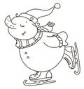 Vector skating snowman.