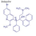 Vector Skeletal formula of Bedaquiline. Drug chemical molecule