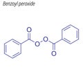 Vector Skeletal formula of Benzoyl peroxide. Drug chemical molecule