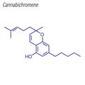 Vector Skeletal formula of Cannabichromene. Drug chemical molecule