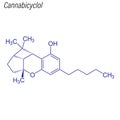 Vector Skeletal formula of Cannabicyclol. Drug chemical molecule Royalty Free Stock Photo