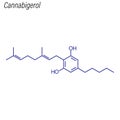 Vector Skeletal formula of Cannabigerol. Drug chemical molecule