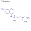 Vector Skeletal formula of Chloroquine. Drug chemical molecule Royalty Free Stock Photo
