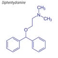 Vector Skeletal formula of Diphenhydramine. Drug chemical molecu