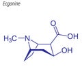 Vector Skeletal formula of Ecgonine. Drug chemical molecule