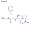 Vector Skeletal formula of Enalapril. Drug chemical molecule