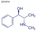 Vector Skeletal formula of Ephedrine. Drug chemical molecule