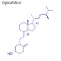 Vector Skeletal formula of Ergocalciferol. Drug chemical molecul Royalty Free Stock Photo