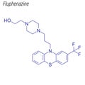 Vector Skeletal formula of Fluphenazine. Drug chemical molecule