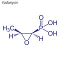Vector Skeletal formula of Fosfomycin. Drug chemical molecule