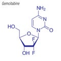 Vector Skeletal formula of Gemcitabine. Drug chemical molecule