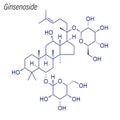 Vector Skeletal formula of Ginsenoside. Drug chemical molecule Royalty Free Stock Photo