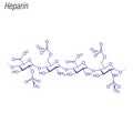 Vector Skeletal formula of Heparin. Drug chemical molecule