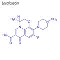 Vector Skeletal formula of Levofloxacin. Drug chemical molecule