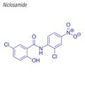 Vector Skeletal formula of Niclosamide. Drug chemical molecule