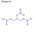 Vector Skeletal formula of Nitroglycerin. Drug chemical molecule