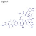Vector Skeletal formula of Oxytocin. Drug chemical molecule