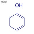 Vector Skeletal formula of Phenol. Antimicrobial chemical molecu