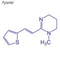 Vector Skeletal formula of Pyrantel. Drug chemical molecule