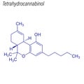 Vector Skeletal formula of Tetrahydrocannabinol. Drug chemical m Royalty Free Stock Photo