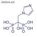 Vector Skeletal formula of Zoledronic acid. Drug chemical molecu