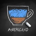 Vector sketch of Americano coffee