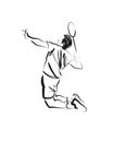Vector sketch of badminton player Royalty Free Stock Photo
