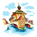 Vector sketch of Bamberg Royalty Free Stock Photo