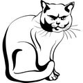 Vector Sketch of the british cat Royalty Free Stock Photo