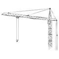 Vector Sketch Building Tower Crane Royalty Free Stock Photo